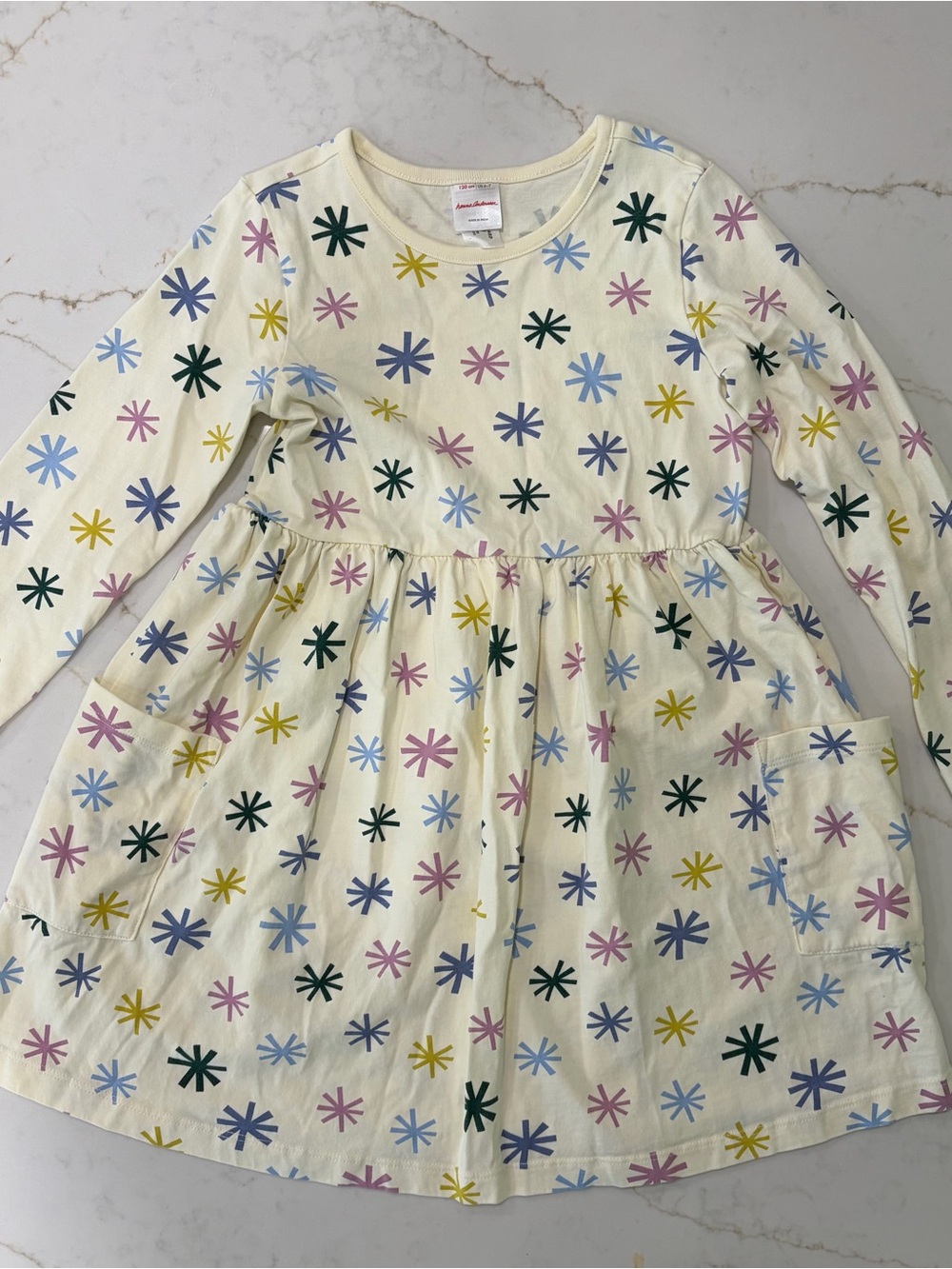 Hanna Andersson Starburst Pocket Dress Size 6-7 (120 cm) Long Sleeve